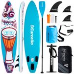 Paddle Board, Inflatable Stand Up Paddle Board, 10‘6/11' ×33"×6" Ultra-light SUP Board with Hand Pump, Leash, Repair Kit, Waterproof Phone Case and Waterproof Bag for Adults (colorful)