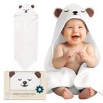 NINTARABABY Hooded Towel - Bamboo Fiber Bath Wrap, 30" x 30", Ultra-Absorbent, Soft, Breathable, Hypoallergenic, Gift for Newborns, Toddlers, Infants, Cute Animal Design