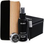 EVEO Premium Vinyl Record Cleaner Kit - Complete 4-in-1 Vinyl Records Cleaning Kit for Records Albums-Includes Soft Velvet Record Brush,Cleaning Liquid,Duster &Turntable Stylus Cleaning Gel