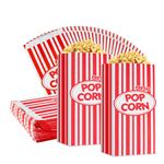 QYCX 100 Pcs Popcorn Bags Paper Popcorn Bags Paper Candy Bags Snack Bags Large Popcorn Bag Container Paper Pastry Treat Bag Resistant Disposable Popcorn Bag for Movie Night Party Decorations