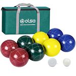 Olsa 107mm Bocce Set Yard Games, Professional Bocci Ball Outdoor Games for Adults Family with 8 Poly-Resin Balls 1 White Pallino Premium Carrying Bag Measuring Tape for Backyard Lawn Beach Camping