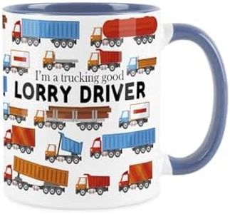 Purely Home Lorry Driver Mug - Humourous Trades Funny Novelty Gift - Tea/Coffee Hot Drinks Blue Ceramic Cup Present for Truck Drivers