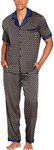 Ekouaer Men's Satin Silky Pajama Se