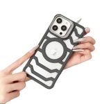 MILLION CASES® Back Cover Case for iPhone 15 Pro Max Shockproof Protective Resilient Carbon Fiber Bracket Case(Grey)