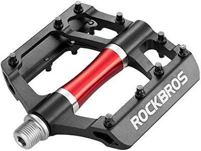 ROCKBROS MTB Pedals Mountain Bike Pedals Flat Pedals Aluminum 9/16" Non-Slip Sealed Bearing Alloy Bicycle Platform Pedals for Road Mountain BMX MTB Bike