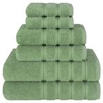 American Soft Linen Towel Set, 2 Bath Towels 2 Hand Towels 2 Washcloths Super Soft and Absorbent 100% Turkish Cotton Towels for Bathroom and Kitchen Shower Towel [Worth $72.95] Sage Green