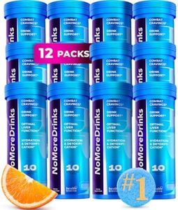 NoMoreDrinks Anti Alcohol Craving Supplement | Liver Detox & Combat Cravings | Energy Support Alcohol Replacement Drink | Organic Milk Thistle Supplement & Dandelion Root & 5HTP | (120) Energy Pills