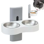 Qpets® Cat Bowl, Wall Mounted Dog Feeding Bowl, 2 In 1 BPA-Free Cat Food Bowls Pet Food Bowls & Water Bowls for Multi-Pet Homes - Detachable