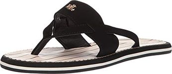 Lauren Ralph Lauren Rosalind Sandal, Black Nubuck Pu, 10