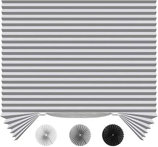 SEEYE Light Filtering Temporary Blinds Cordless Shades Fabric Pleated Fabric Shade Easy to Cut and Install, 48" W x 72" L - 6 Pack, Grey, with 12 Clips