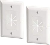 DataComm Electronics 45-0017-WH-2PK (2 Pack) Split Style TV Plate with Flexible AV/HDMI Cable Pass-Through - White