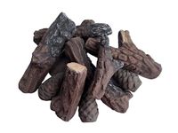 Fireplace Gas Logs 10pcs,Small Simulated Fake Firewood,Ceramic Wood Logs,Silent,decorative,for Gas Insets,Vented,Electric, Ethanol and Fire Pits