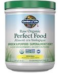 Garden of Life Raw Organic Perfect Food Green Superfood Original 207 gram."Raw Organic Perfect Food is packed with 40 nutrient-dense ingredients, including freshly harvested greens that are low-temperature dried to lock in nutrition, along with sprouts...