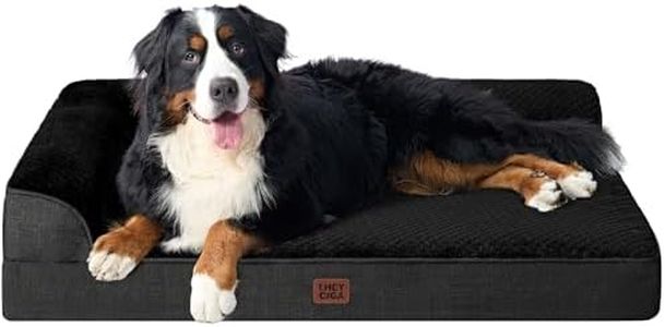 EHEYCIGA XXL Dog Bed Memory Foam, Orthopedic Giant Dog Bed Jumbo with Washable Removable Cover, Waterproof Pet Sofa Couch with Nonskid Bottom, 48x35x7.5, Black