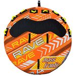 RAVE Sports 2709 Mass Frantic 2.0 4 Rider Person Capacity Heavy Duty 76 Inch Diameter Inflatable Water Lake Boat Float Towable Boating Tube, Orange