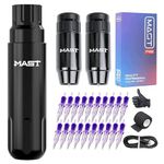 Mast Tour Wireless Rotary Tattoo Pen Machine 2Pcs Wireless Battery Power Disposable Cartridges Needles Kit Supply MT-366