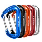 TITECOUGO Sturdy Carabiner Clips, 12KN (2697 lbs) Heavy Duty Caribeaners for Camping, Hiking, Outdoor and Gym etc, Small Carabiners for Dog Leash and Harness 5 Color