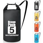 Invool Dry Bag, 5L/10L/20L/30L Waterproof Dry Bag, Dry Sack with Adjustable Shoulder Strap for Hiking, Swimming, Rafting, Surfing, Cycling, Camping, Fishing (Black), (DB1)