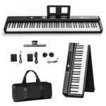 Folding Piano Keyboard 88 Key, [2024 Upgraded] Folding Piano Keybaord with MIDI Bluetooth, Portable Piano Keyboards, Wood Grained Electric Piano for Beginners, Kids, Adults By COSSAIN