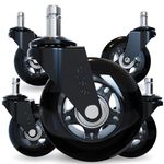 The Office Oasis Chair Casters All Black Wheels