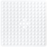 XIYUNTE Square Shower Mats Non Slip Anti Mould - 53 x 53 cm Rubber Anti Slip Bath Mat with Suction Cups and Drain Holes, Machine Washable, White