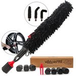 Woollywormit Wheel Cleaning Brush Car Detailing Kit - Rim Brush, Lug Nuts and Wheel Cleaner Brush Car Wash Kit -Tire Brushes for Cleaning Rims - Car Cleaning Supplies and Rim Cleaner Brush Set