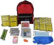 Ready America 70280 72 Hour Emergency Kit, 2-Person, 3-Day Backpack, Includes First Aid Kit, Survival Blanket, Portable Preparedness Go-Bag for Camping, Car, Earthquake, Travel, Hiking, and Hunting, Red