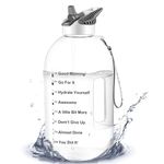 GHONLZIN Water Bottle, 1 Gallon Fitness Sports Water Bottle with Time Marker Tracker for Measuring Daily Water Intake 100% BPA-Free for Athletic,Excerise