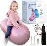 Meex Sensory Peanut Ball for Kids Therapy and Exercise - Enhance Balance, Motor Skills and Physical Therapy Calming Development with Our Yoga Ball - Flexible Seating for Autistic Children - Pink