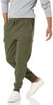 Amazon Essentials Men's Cargo Fleece Jogger Sweatpant, Olive Heather, Medium