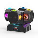 HOLDLAMP 200W RGBW 4 Head Rotating Moving Head DJ Lights, 16X10W LED Moving Head Stage Lights 0%-100% Smooth Dimming Strobe Lights Sound Activated and DMX 512 Controlled for Parties Disco Wedding