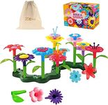 OundarM Build a Garden DIY Arts Flower Building Toys Set 3+ Years Old Girls Stacking Game for Toddlers, 52Pcs with Box and Bag