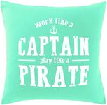 Hippowarehouse Work Like A Captain Play Like A Pirate Printed bedroom accessory cushion cover case 41x41cm