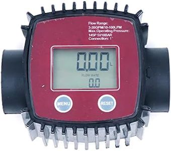 NUZAMAS Débitmètre numérique de turbine débitmètre électronique manomètre de pression 2,5 cm entrée/sortie filetage intérieur pour eau liquide, diesel