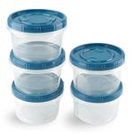 EFISH 5PCS Plastic Portion Box Sets with Lids.Food Storage Box,Container Sets,Food Storage,Food Containers,Plastic Food Container,use for School,Work and Travel,900ML Per Box.