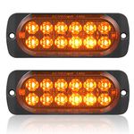 AT-HAIHAN DOT Pack of 2 Aluminum Housing Amber LED Trailer Turn Signal Brake Parking Side Maker Lights, Compliant Waterproof Surface Mount Lighting for Truck Tractor Jeep RV