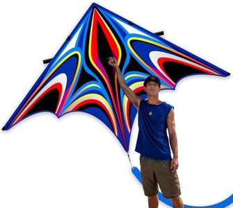 SGftre Blue Large Delta Kite for Adults，Extremely Easy to Fly for Beginners，Kites for Beach Trip Park Family Outdoor Activities (2.8m Large Power Triancle-Blue)