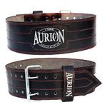 Aurion by 10 club Premium Leather Weight Lifting Belt-Medium | Powerlifting Leather Gym Belt for Workout | Dead Lift Belt - Black