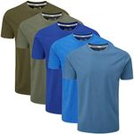 Charles Wilson 5 Pack Plain Crew Neck T-Shirt (L, Horizon)