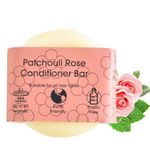 Patchouli Rose Hair Conditioner Bar, Natural Hair Care Bar for Frizzy Hair, Vegan Hair Bars, Plastic-Free, No Chemicals & Preservatives, Up to 80 Washes, 60g - The Natural Spa