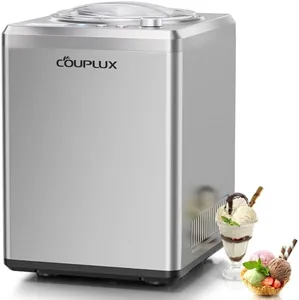 COUPLUX 2.65 Qt Ice Cream Maker, Largest Capacity & Fast Freezing Ice Cream Machine with Built in Compressor Easy Operate & Clean Ice Cream Maker Machine with All Stainless Steel, LCD Digital Display