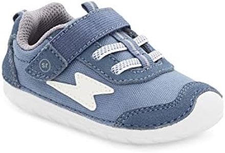 Stride Rite Unisex-Child Sm Zips Runner Sneaker, Navy, 6 Infant