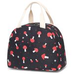 Mushroom Insulated Lunch Bag for Women Girls, Reusable Lunch Box Picnic Tote Bags for Adults Kids School Work Travel