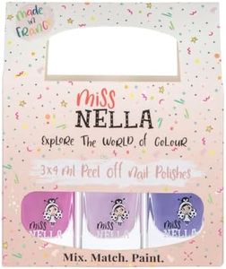 Miss Nella PURPLE UNICORN- Peel Off, sans odeur, à base d'eau et sans danger pour les enfants pack de vernis à ongles de 3 violette