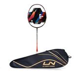 Li-ning Air-Force 78 G3 Carbon Fibre Strung Badminton Racket with Full Cover (78g, Black/Orange Red/Gold)