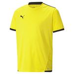 PUMA Unisex Child Teamliga Jersey T Shirt, Cyber Yellow-puma Black, Medium US