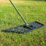 HamRoRung Lawn Leveling Rake (23.6+35)" x12'' - Upgraded Metal Iron Rake Base and Thick Pole with Extended Rubber Non-Slip Handle, Leveling Lawn/Sand/Soil for Garden, More Stable and Durable