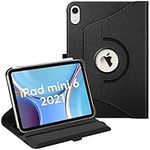 Fintie Rotating Case for iPad Mini 6 (6th Generation 8.3 Inch) - 360 Degree Swiveling Stand Protective Back Cover, Auto Wake/Sleep Feature for iPad Mini 6 2021 Model (Black)