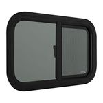 RecPro RV Window | 24"W x 15"H | Teardrop Style | Horizontal Sliding | RV Window Replacement | Made in USA