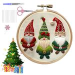 Christmas Embroidery Kit, Cross Stitch Kits, Embroidery Kits for Adults with Needles Fabric & Embroidery Hoop and Tools, for Adults Kids Beginners, DIY Decor Home Room (Dwarfs)